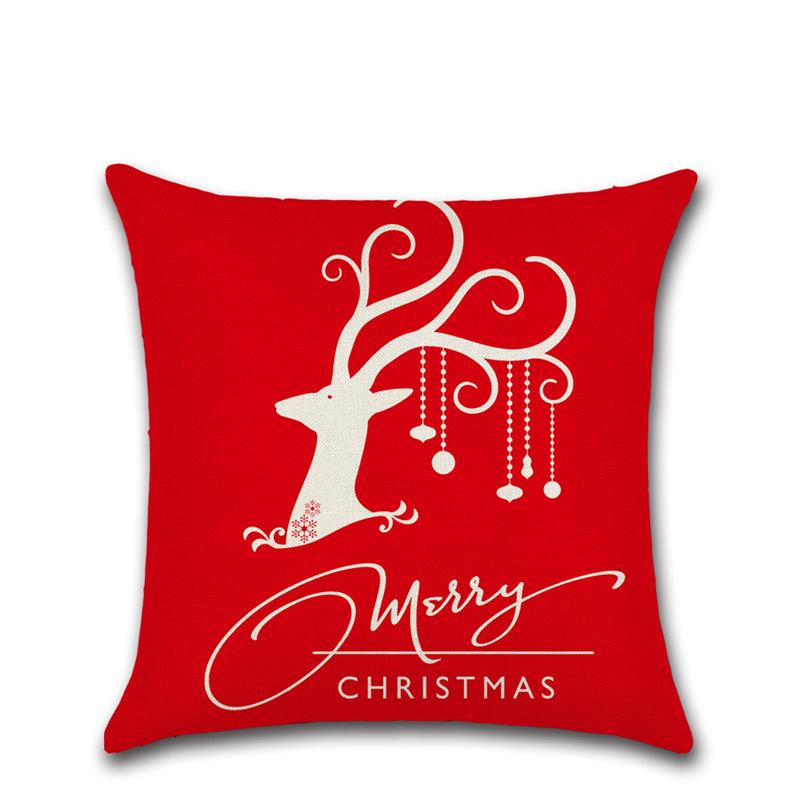 Festive Red Pattern Pillowcase for Christmas & Thanksgiving 45x45 cm