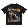 Kylian Mbappe Tričko Fotbalové Unisex Oversized Bavlna Krátký Rukáv Tisk Highlight Zápasu Hvězdný Útočník Ležérní Oblečení Tričko