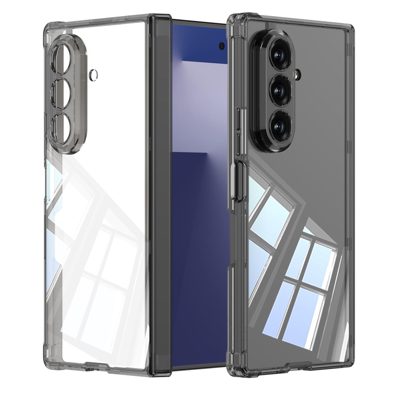 

GKK For Samsung Galaxy Z Fold7 5G Case Magnetic Hinge Airbag Shockproof TPU Folding Phone Cover Transparent Black