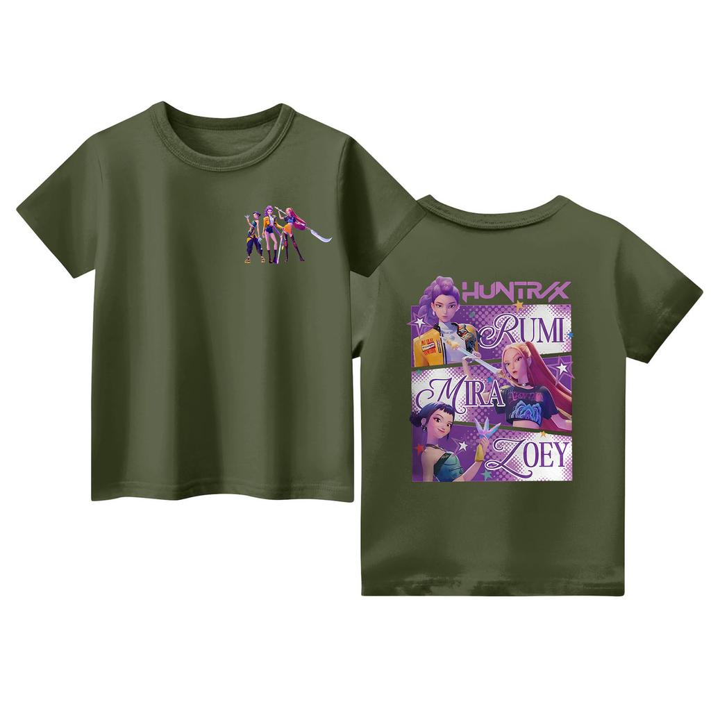 Camiseta de Moda Infantil Casual de Manga Corta con Estampado y Cuello Redondo