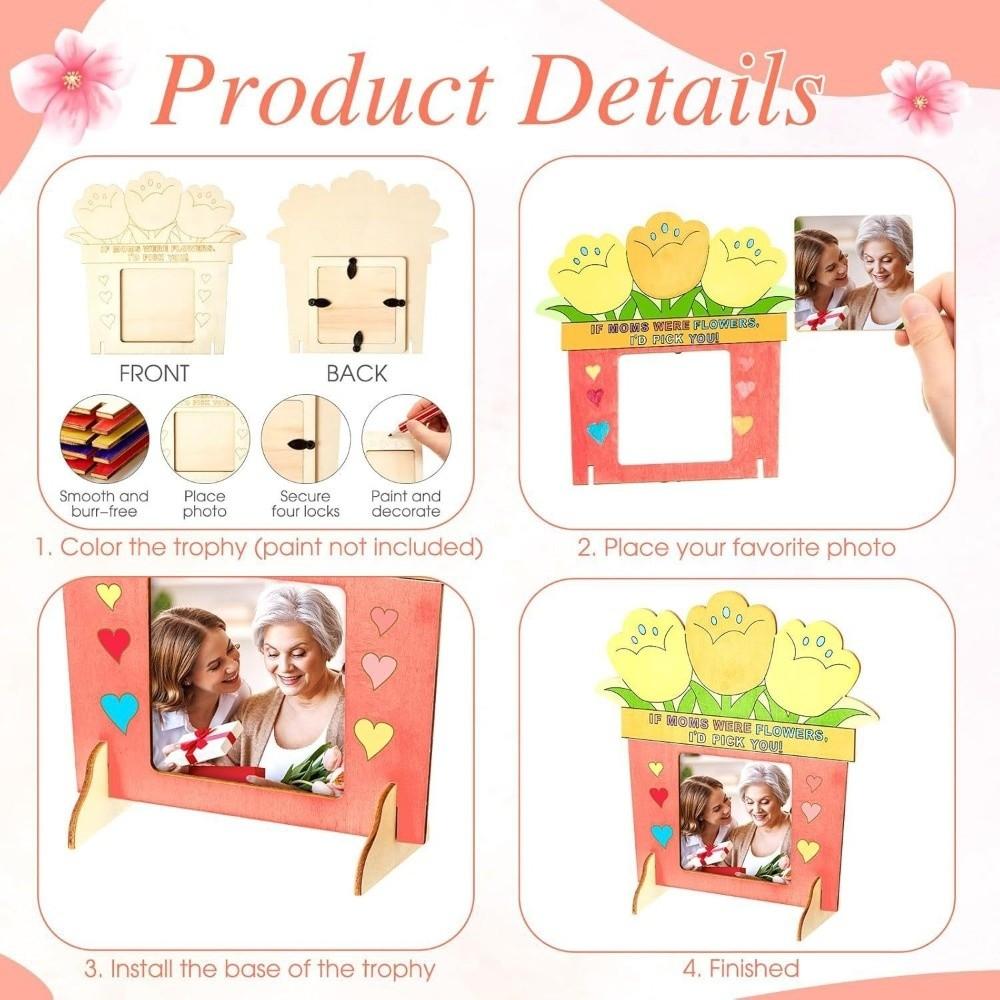 Flower DIY Photo Frame Unfinished Poster Frame Photo Display Rack  Classroom Activities