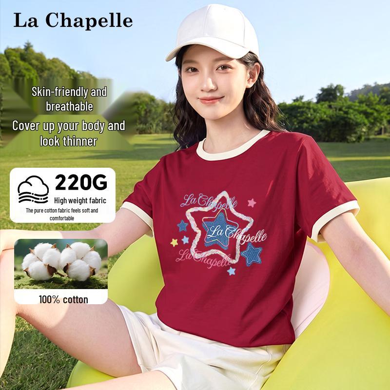 La Chapelle Women s Casual Pure Cotton Short Sleeve T-Shirt L