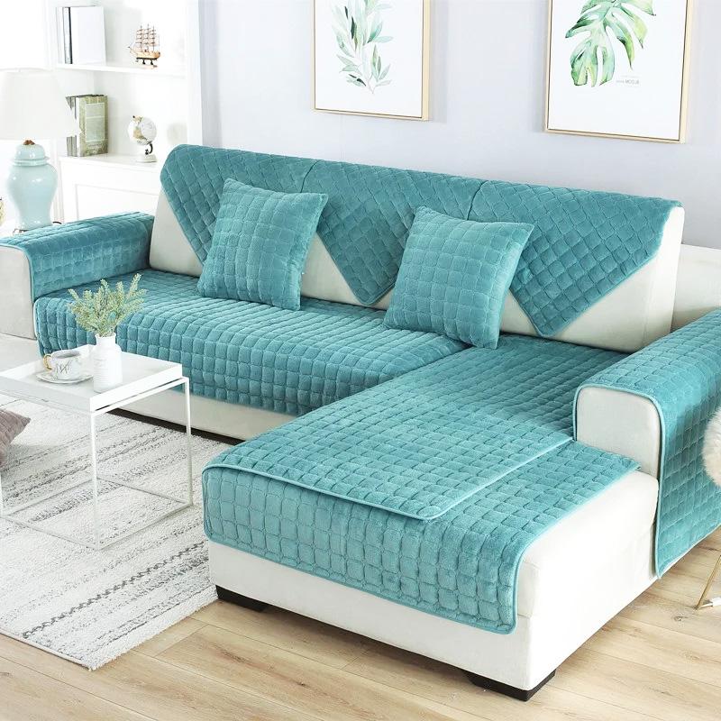 Sofa Cushion Plush Winter Thick Non-Slip Sofa Cushion Sofa Towel Flannel Cushion Universal Sofa Decoration Cover