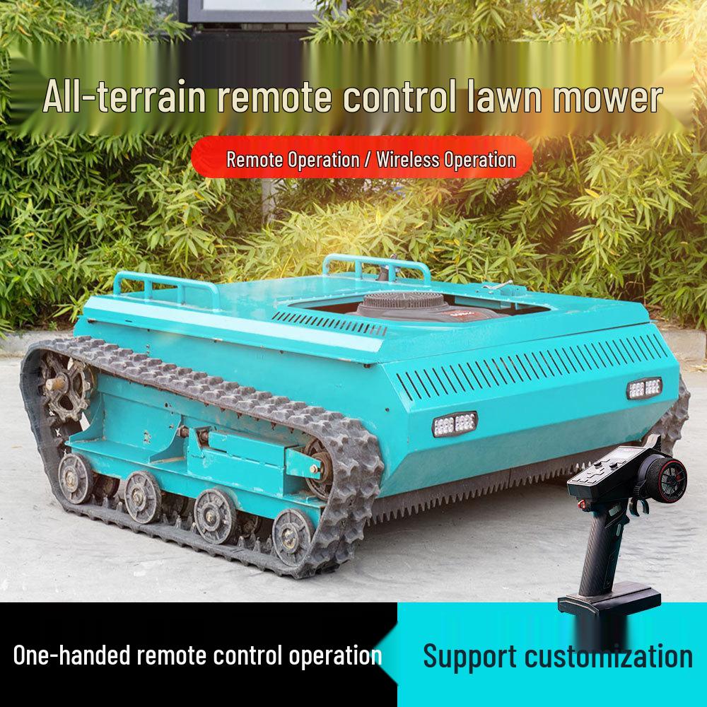 HTM1010 Crawler Gasoline Lawnmower: Remote-Controlled Orchard Reclamation & Weeding Machine for USA