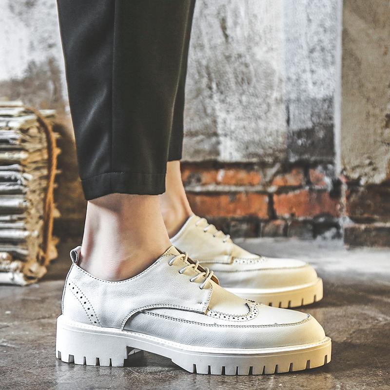 Leather Shoes Men'S Brock British Casual Trend Business Dress Inner Height Increase Youth Suit Wedding Shoes Px92-J