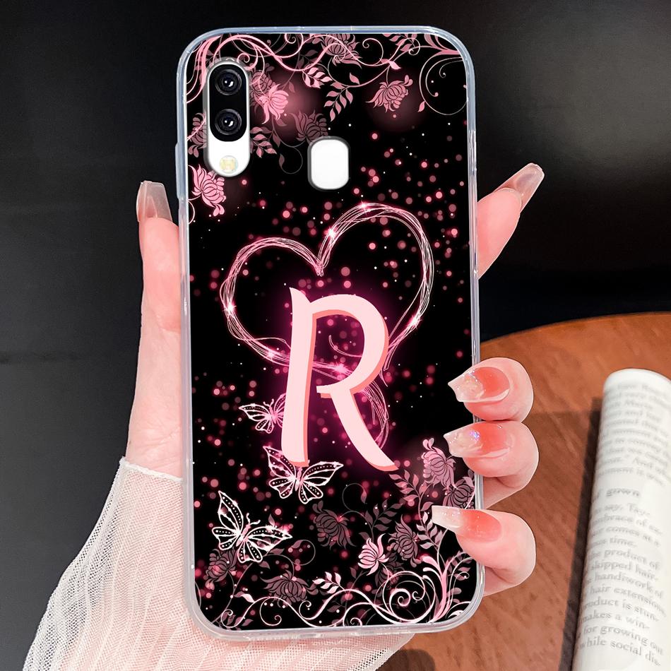 Case For Samsung Galaxy A40 A41 A50 A50S Name Letter Soft TPU Clear Silicone Cover For Samsung A 40 A 50 Lightweight Phone Funda