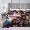Ryan Gosling Collage Decken Mädchen Flanell Bettwäsche Überwürfe Für Schlafzimmer Warm DIY Qualität Tagesdecke Geschenk