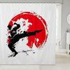 Japanese Geisha Shower Curtain Red Cherry Blossoms Bath Curtain For Boys Girls Teens Japanese Ukiyoe Bathroom Shower Curtain