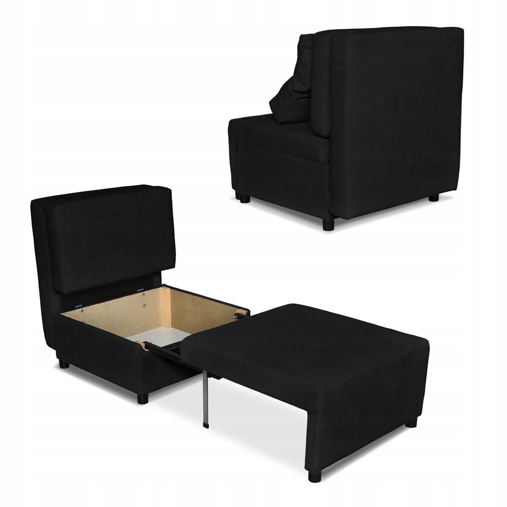 Fold-out Armchair for Sleeping KIMO Container Family Furniture Hunter Black