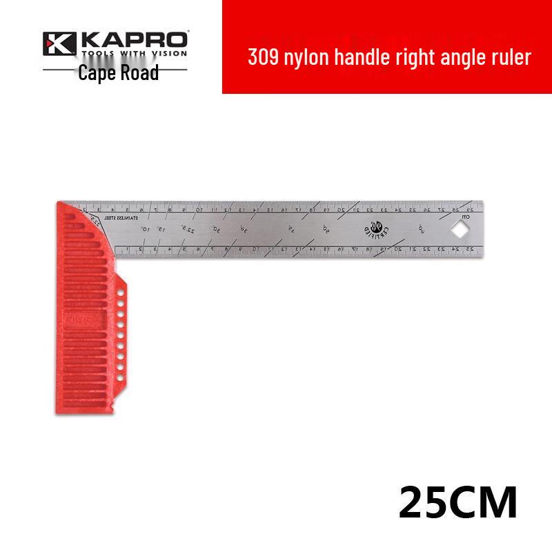 Cape Road 353 Acier Inoxydable Angle Droit 45°/90° Règle de Traçage et de Marquage pour le Travail du Bois
