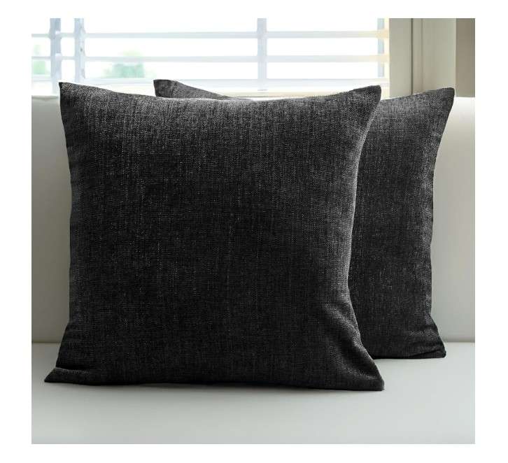 Plain Black Decorative Pillowcases 40x40cm 2pcs