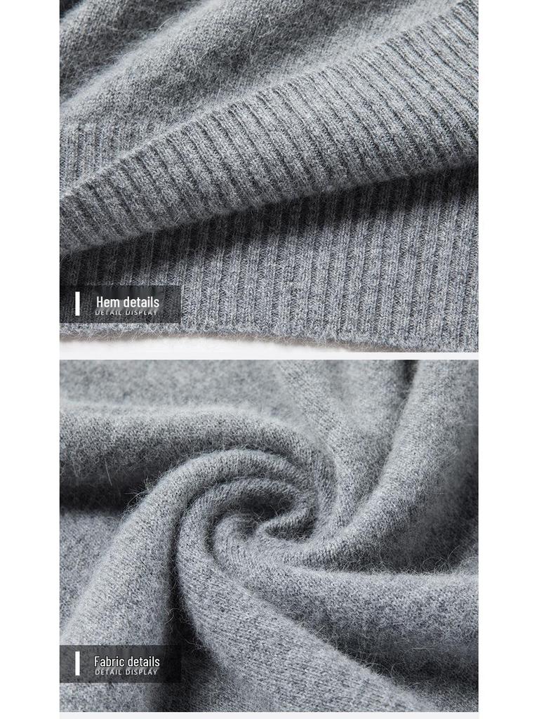 Men's Half-High Collar Thick Knit Sweater - Autumn/Winter Velvet Business Layer