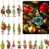 Adorable 2023 Green Monster Cartoon Christmas Tree Hanging Ornament Set For Festive Decor