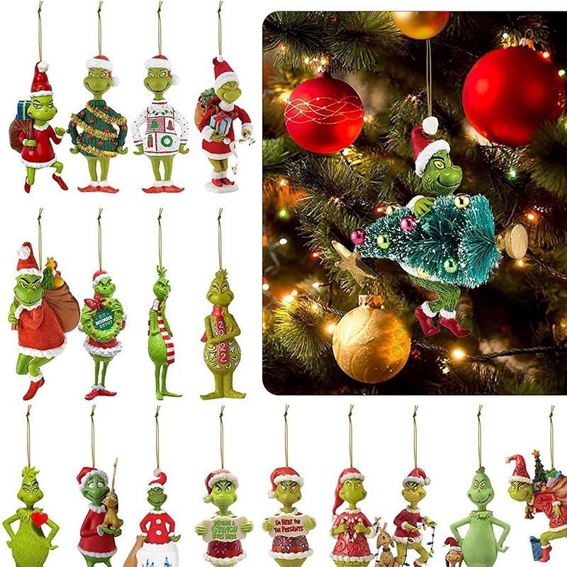 Green 2023 Unique Monster Cartoon Holiday Hanging Decorations For Joyful Christmas Decor
