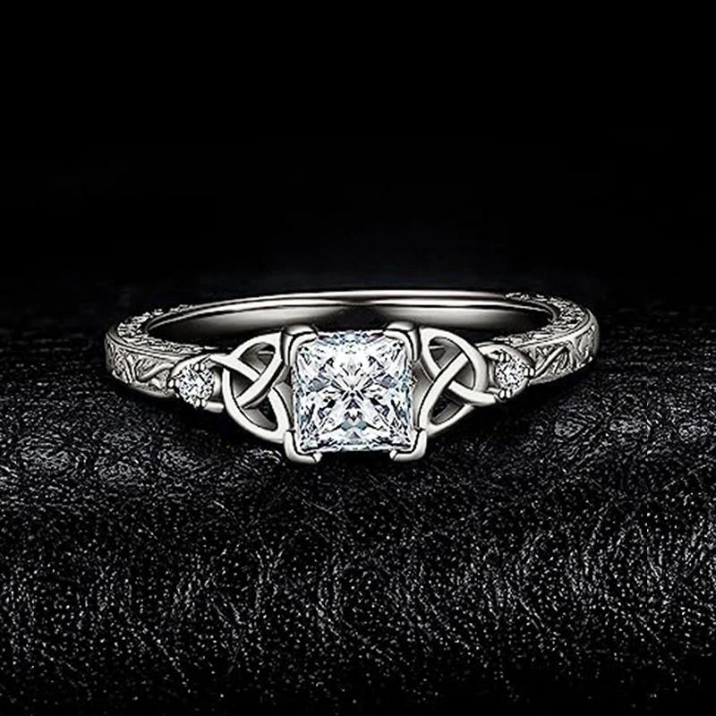 

Huitan Nobel Princess Cubic Zirconia Ring for Women Charming Promise Wedding Band Jewelry Exquisite Versatile Finger Accessories 6