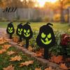 Halloween Party Festive Stakes Pumpkin Yard Sign with Stake, Glow in The Dark Cool Theme Props Spooky Silhouette Garden Stake for Outside Patio