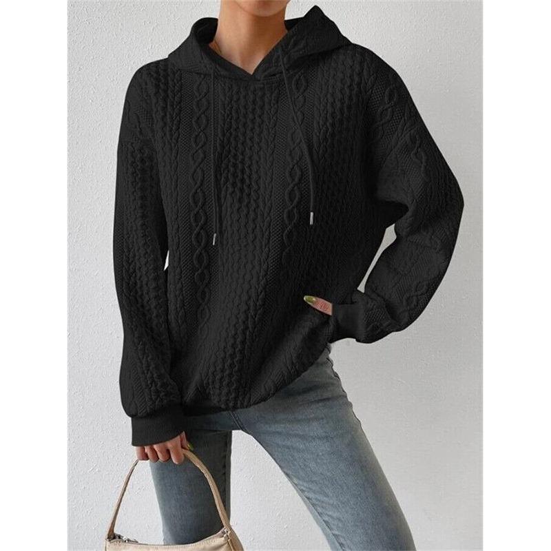 

Свободный крой повседневная женская толстовка с капюшоном с длинным рукавом пуловер джемпер толстовки XXXXXL чёрный