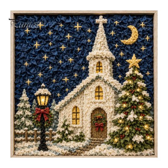 Fabric Poke Art Kit 3D Christian for Adults, Faith Inspired Religious Birthday Gift Ideas Craft Kit, DIY Christmas Wall Handmade Holiday Decor