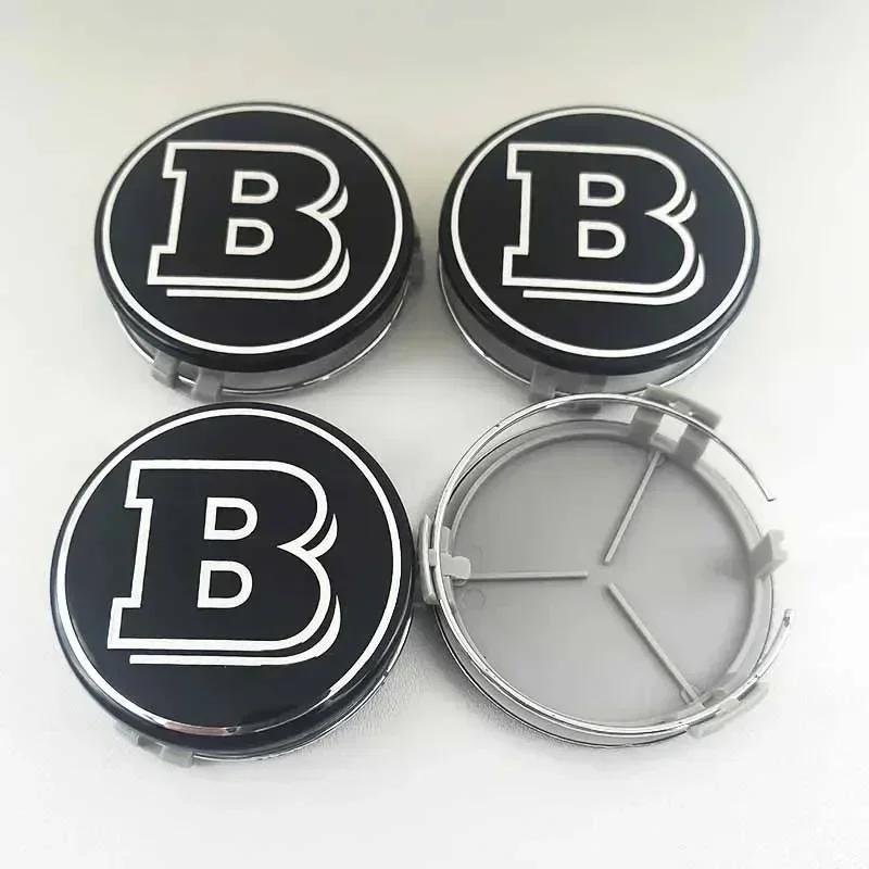 

C200 E200 For Mercedes Benz 4pcs 75mm BRABUS Car Rims Hub Cover Wheel Center Caps For Mercedes Benz C E GLK GLC CLS ML Class W2