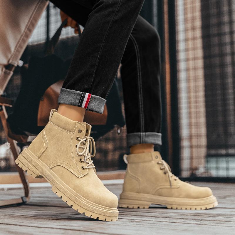 Neue Mode Herbst und Winter Herren High Top Martin Stiefel Studenten Männlich Jungen Trendy Weiche Sohle Arbeitsschuhe Arbeitsschutz Martin Sneakers