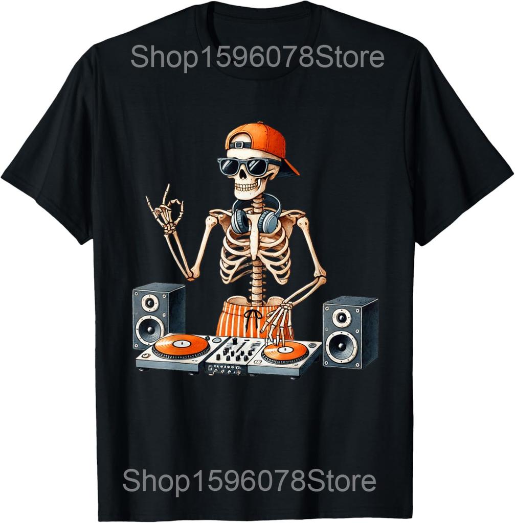 I love DJs Funny Music DJ T Shirts Men Women Pure Cotton Humor Streetwear Tee Shirt Short Sleeve Unisex Loose Clothing