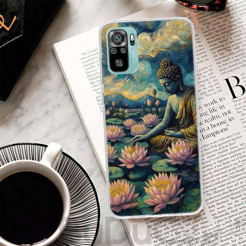Buddhist Fire Lotus Cover For Xiaomi Redmi Note 10 9S 9 8T 8 Pro 7 5 Mi 9T 10T 11T 12T 11 12 Lite 12X A3 A2 A1 Print Coque