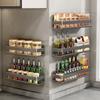 YWEEL Gunmetal Gray Kitchen Storage Rack, No Drilling Required, Wall-Mounted Seasoning Organizer Shelf, Single Layer 40cm