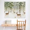 Winter Christmas Deer Tapestry,Rustic Christmas Wall Tapestry For Bedroom, Winter Snowy Forest Xmas Deer Tapestries Wall Hanging
