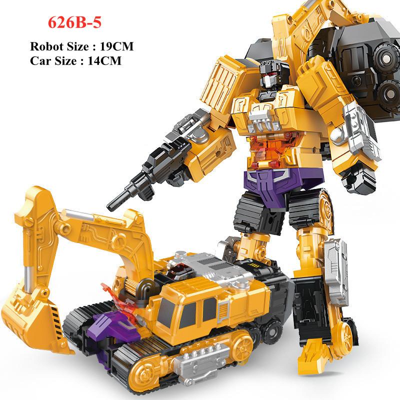 Jinjiang New Transformation Toys Boy Anime Devastator Movie Action Figure Model Car Robot Engineering Vehicle Kids Gift 6 in 1 Poseable Articulated