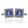 High-quality new enamel cufflinks, zircon cufflinks, square men's cufflinks, diamond-encrusted cuff studs B1159