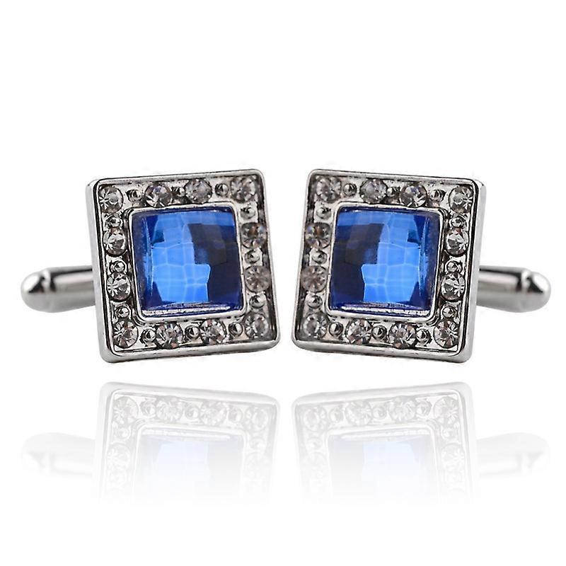 High-quality new enamel cufflinks, zircon cufflinks, square men's cufflinks, diamond-encrusted cuff studs B1159