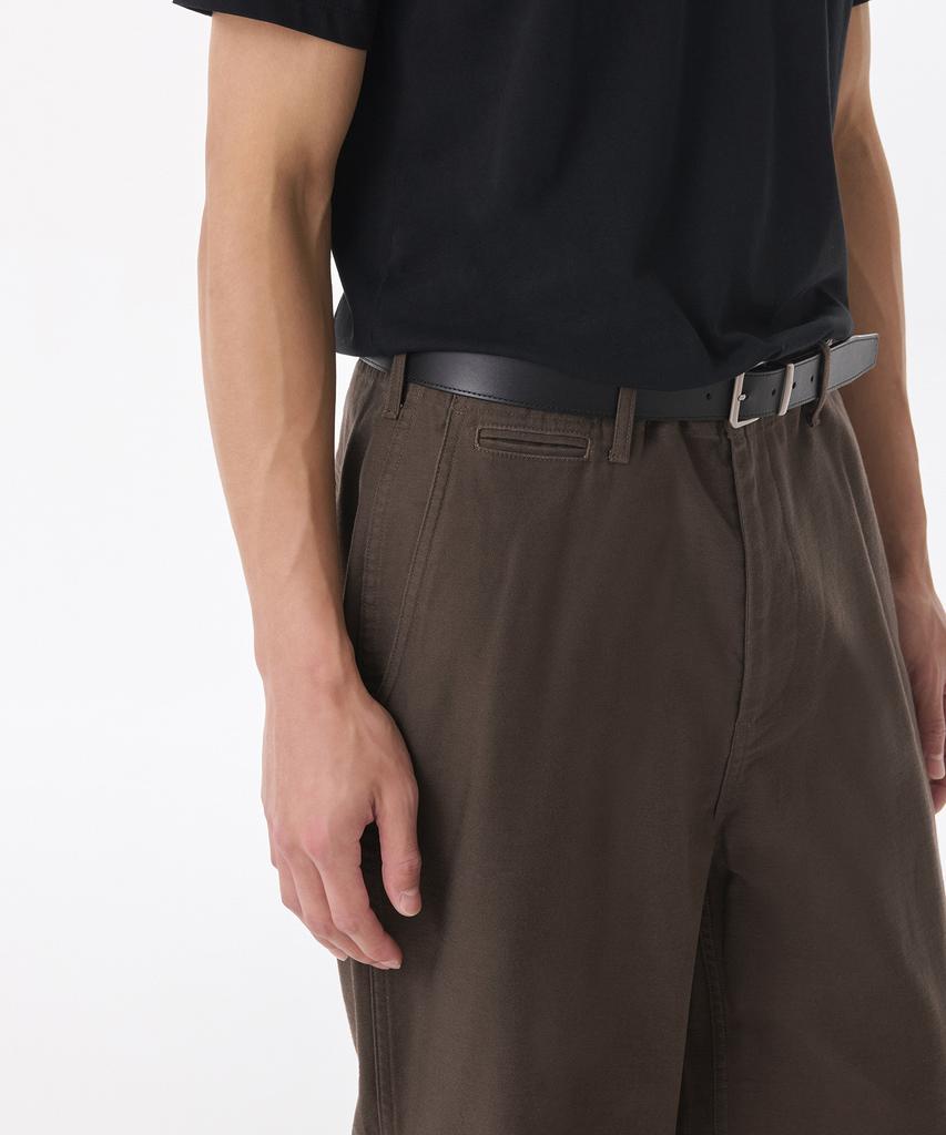 Musinsa Standard Back Satin Tapered Officer Pants [Brown]