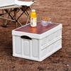 Foldable Camping Storage Box with Wood Lid