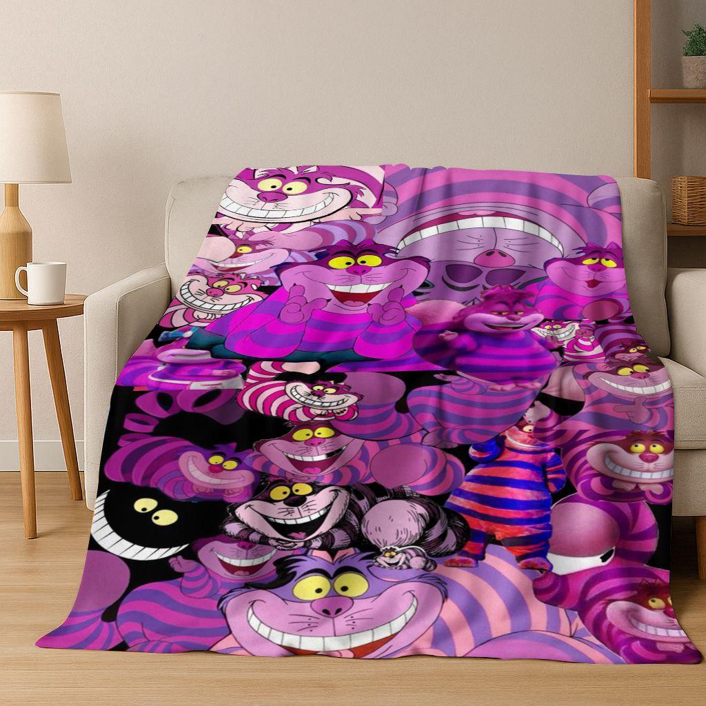 Dream Cheshire Cat Alice In Wonderland Cartoon Flannel Blanket,Cozy Soft Throw Blanket for Home Bedroom Bed Sofa Cover Gift Kid