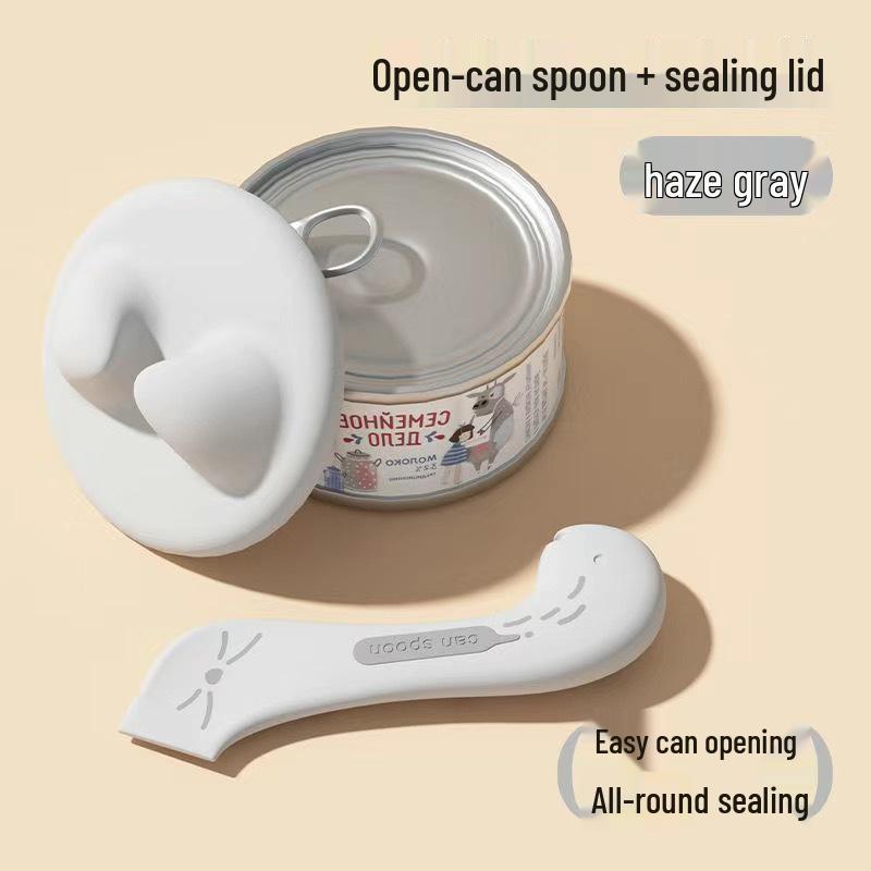 Multifunctional Silicone Cat Food Spoon and Can Opener with Sealing Box