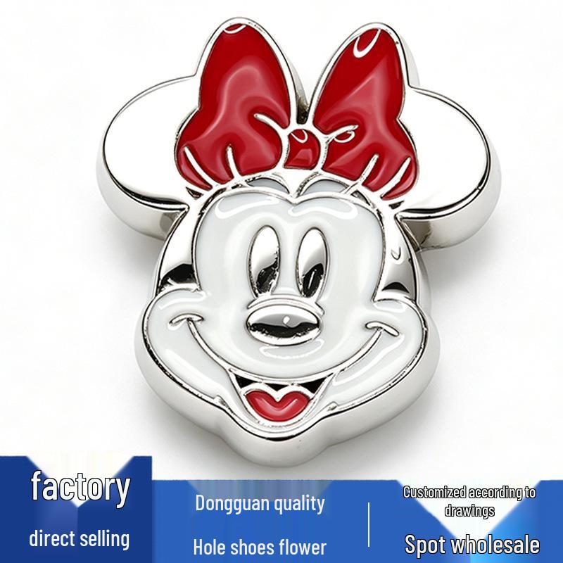Metal Mickey & Minnie Flower Charms - Cute Crocs Decorations & Versatile Shoe Buckles