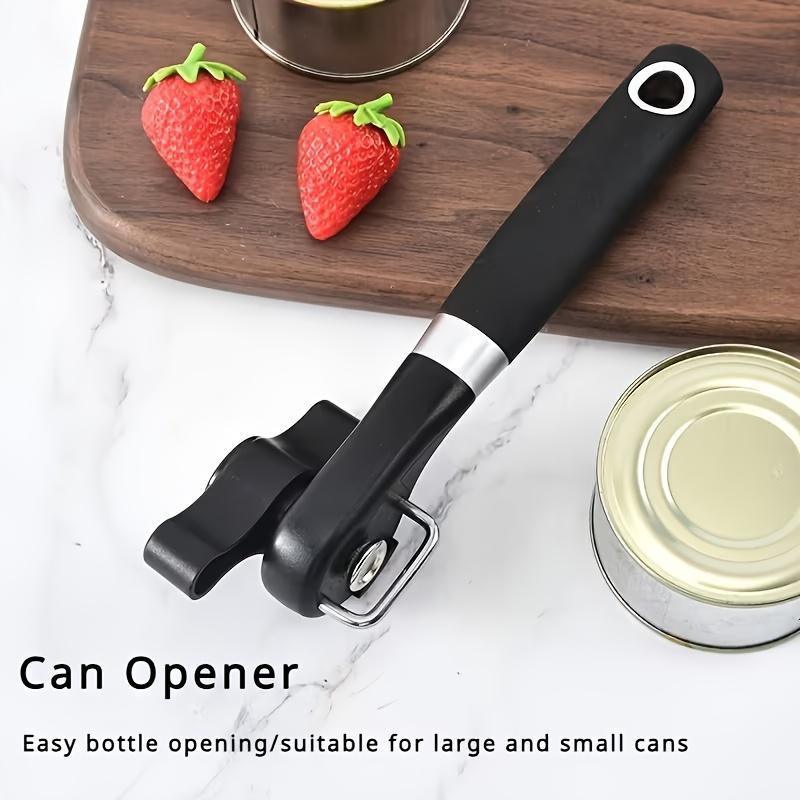 1Manual can opener set Heavy-duty stainless steel can opener with smooth blade With anti-slip handle Safe and Easy-to-Use Rotating Can Can Opener