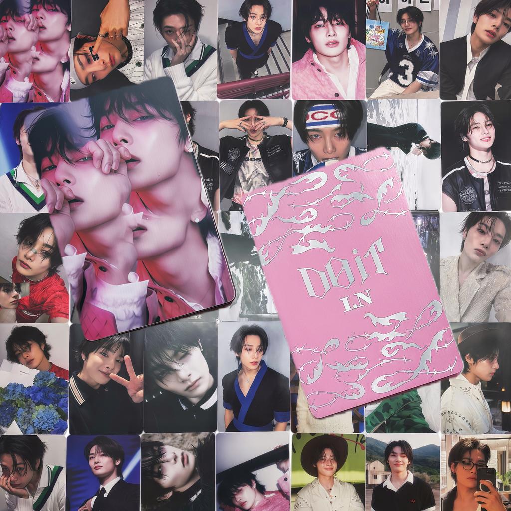 2026 New KPOP Idol New Card "DO IT" Pink Photo Card Fan Decoration Collection 55 Boxed Lomo Cards I.N 72 PCS Sticker for Fans