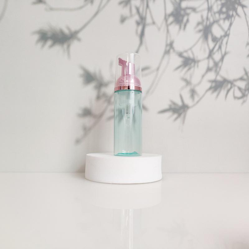 60ml Portable Transparent Green Facial Cleanser Foaming Bottle