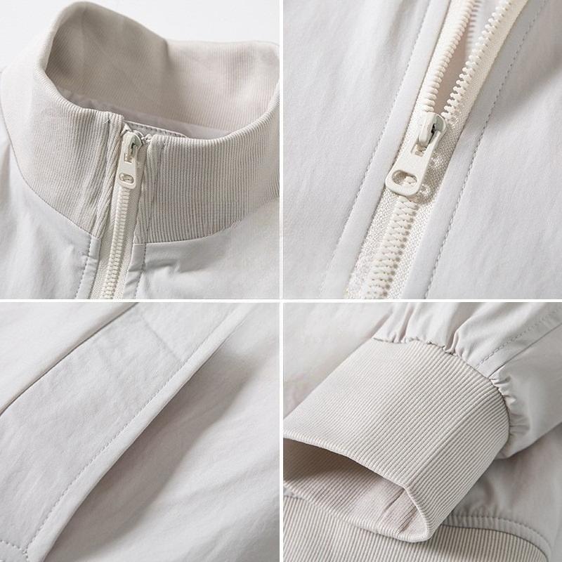 Versatile Coat Minimalist Jacket Men's Loose Spring and Autumn Solid Color Stand-up Collar Casual Men's Jacket Men Breathable Work Casual Jacket