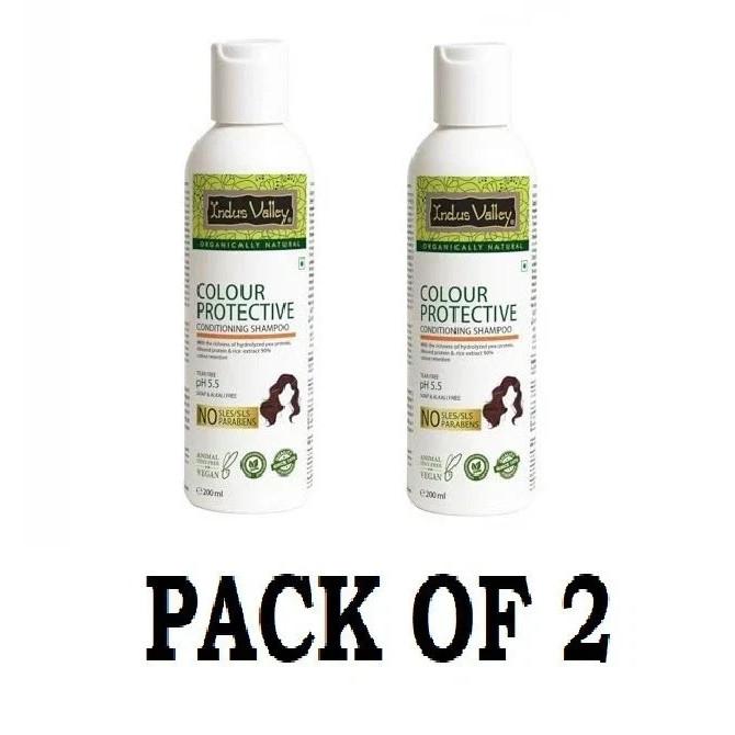 Indus Valley Bio Color Protect Shampoo 200ml x 2 Natürliche Pflege Sulfatfrei