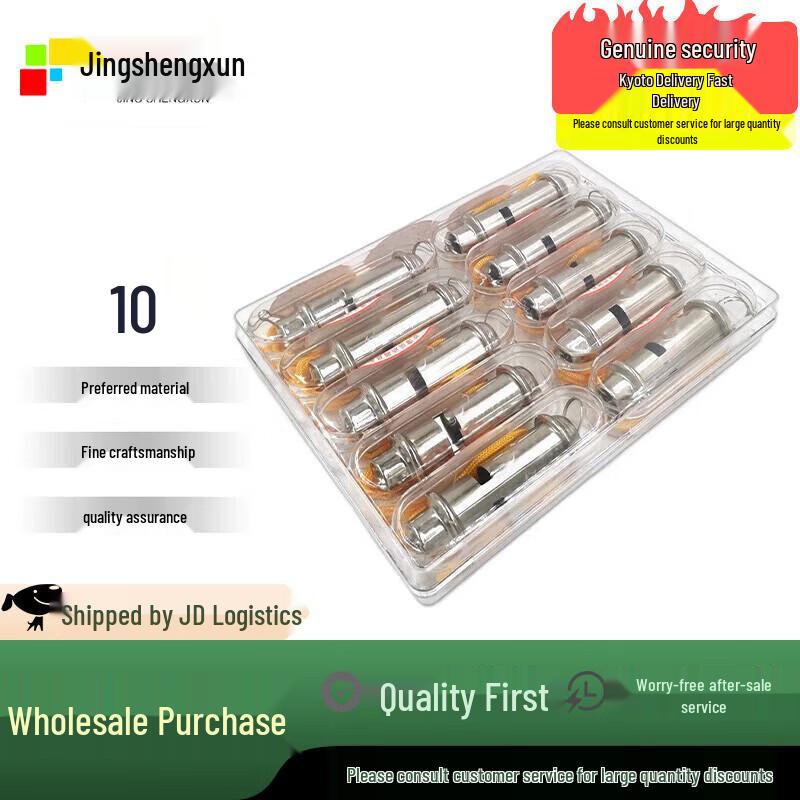 Jingshengxun Stainless Steel Referee Whistle 10-Pack