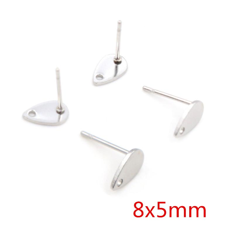 20pcs 316L Stainless Steel Geometric Earring Stud Earring Posts Connector Fashion Styles DIY Jewelry Making Findings Accessories