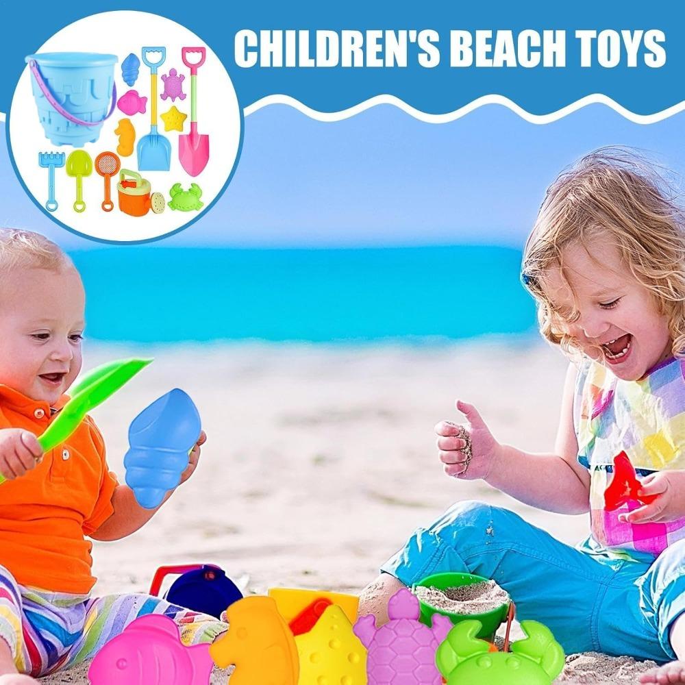 Beach Toys Set for Kids Toddlers Girls Sandcastle Sand Bucket Shovels Animal Sand Molds Travel Sand Toys for Beach Sandbox Toys