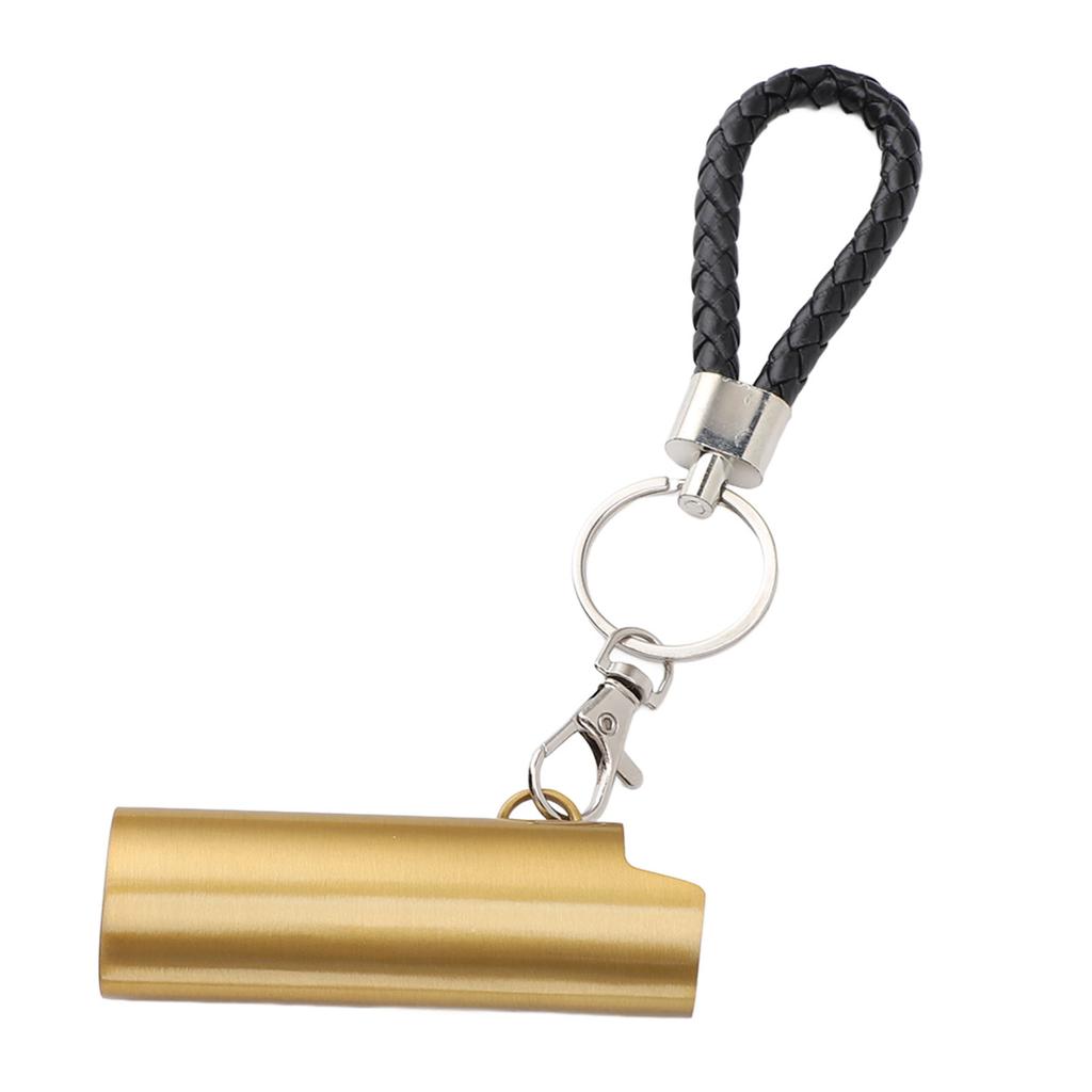 Lighter Holder Keychain with Spring Clip Aluminum Alloy Portable Lighter Case Sleeve Keychain for