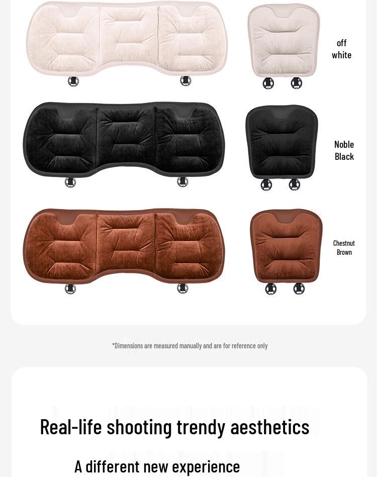 Luxury Flannel Winter Plush Car Seat Cushion for Mercedes-Benz & BMW - Thick, Warm, Three-Piece Rear Set