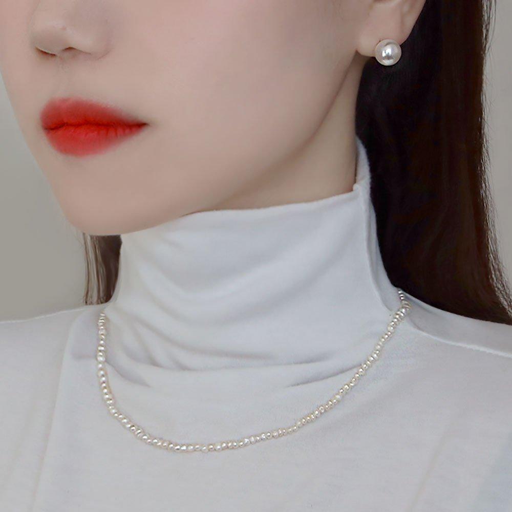 92.5 Silver Rice Pearl Necklace