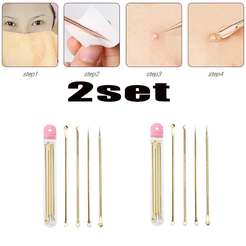 4pc/set Acne Blemish Remover Blackhead Extractor Ultra-fine Beauty Face Pore Cleaner Needles Set Acne Needle Facial Cleaner Skin
