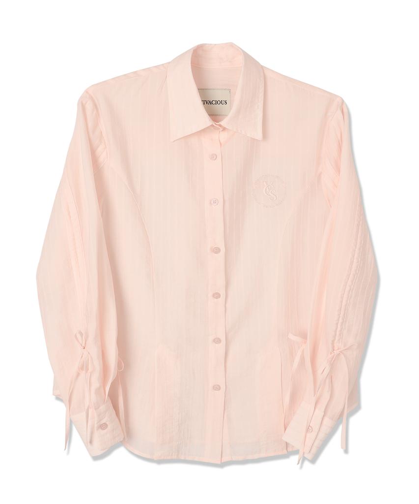 VIVACIOUS Citrus Shirring Point Shirt Blue
