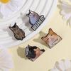 Cute Cat UV Pins Custom No Talk Me I Angy Brooches Lapel Badges Clothes Rainbow Animal Jewelry Gift for Friends